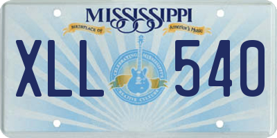 MS license plate XLL540