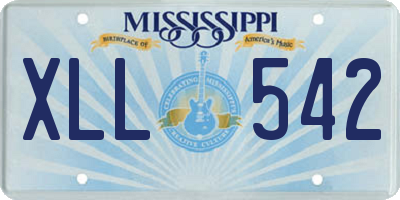MS license plate XLL542