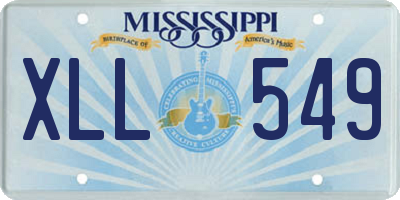 MS license plate XLL549