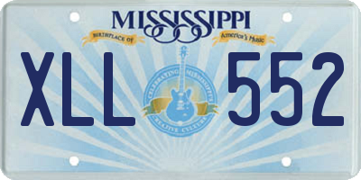 MS license plate XLL552