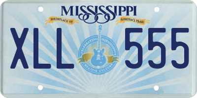 MS license plate XLL555
