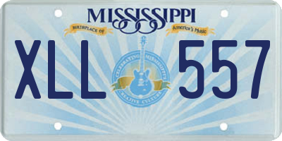 MS license plate XLL557