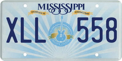 MS license plate XLL558
