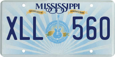 MS license plate XLL560