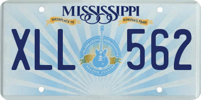 MS license plate XLL562