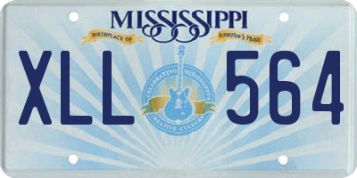 MS license plate XLL564