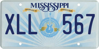 MS license plate XLL567