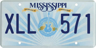 MS license plate XLL571