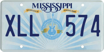 MS license plate XLL574