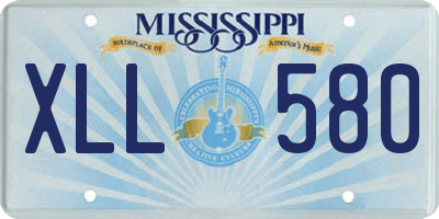 MS license plate XLL580