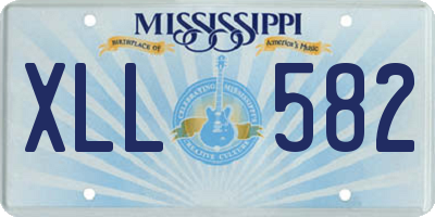 MS license plate XLL582
