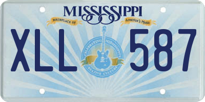 MS license plate XLL587