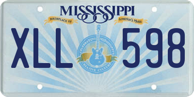 MS license plate XLL598