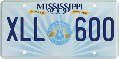 MS license plate XLL600