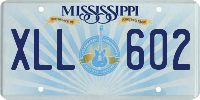 MS license plate XLL602