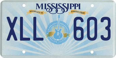 MS license plate XLL603