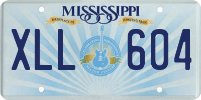 MS license plate XLL604