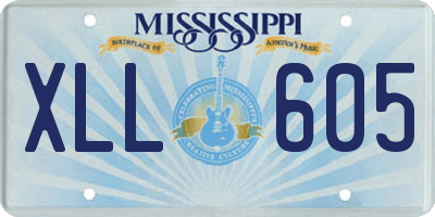 MS license plate XLL605