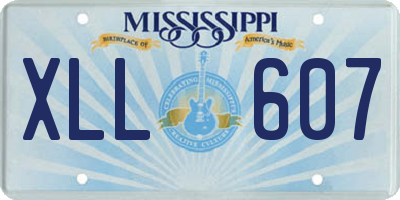 MS license plate XLL607