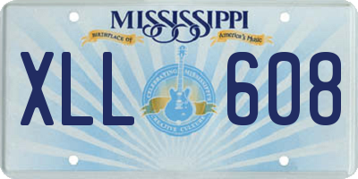 MS license plate XLL608