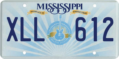 MS license plate XLL612