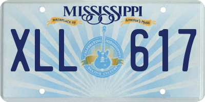 MS license plate XLL617