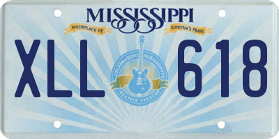 MS license plate XLL618