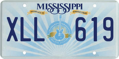 MS license plate XLL619