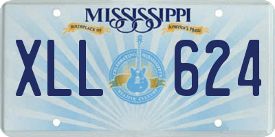 MS license plate XLL624