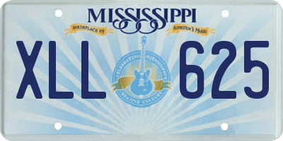 MS license plate XLL625