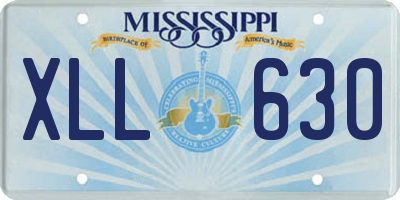 MS license plate XLL630