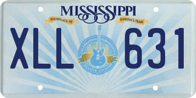 MS license plate XLL631