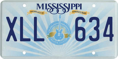 MS license plate XLL634