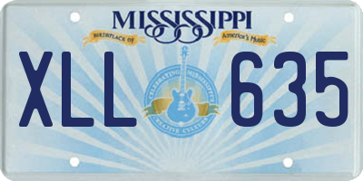 MS license plate XLL635