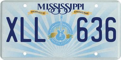 MS license plate XLL636