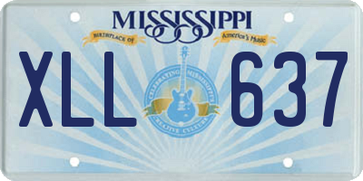 MS license plate XLL637