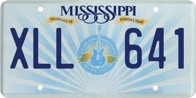 MS license plate XLL641