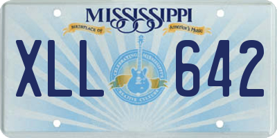 MS license plate XLL642