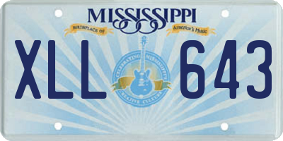 MS license plate XLL643