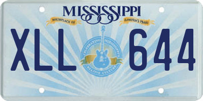 MS license plate XLL644