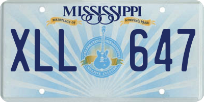 MS license plate XLL647