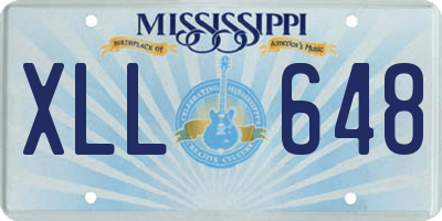 MS license plate XLL648