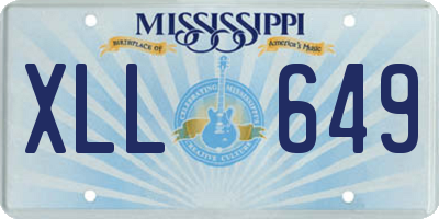 MS license plate XLL649