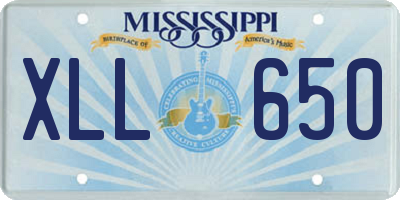 MS license plate XLL650