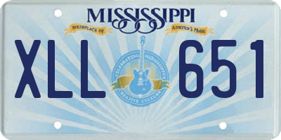 MS license plate XLL651