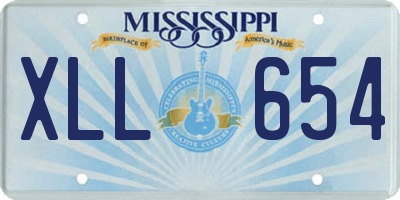 MS license plate XLL654