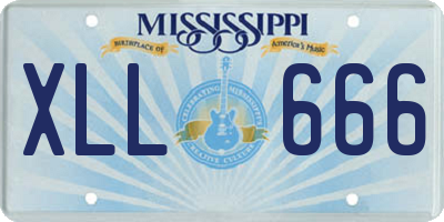 MS license plate XLL666