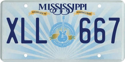 MS license plate XLL667
