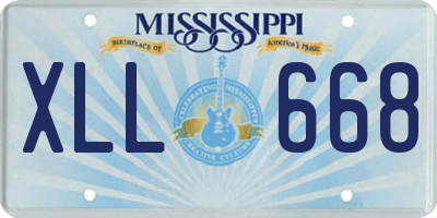 MS license plate XLL668