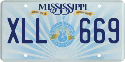 MS license plate XLL669
